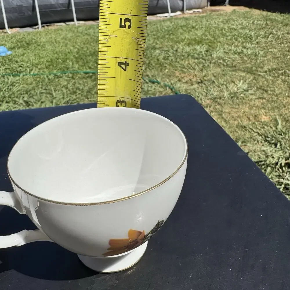 Vintage Duchess Bone China Cup & Saucer Yellow Rose Floral Gold Trim England